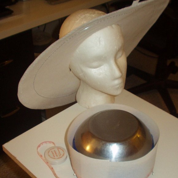 WEDDING HAT - WHITE SATIN & TULLE main image 6